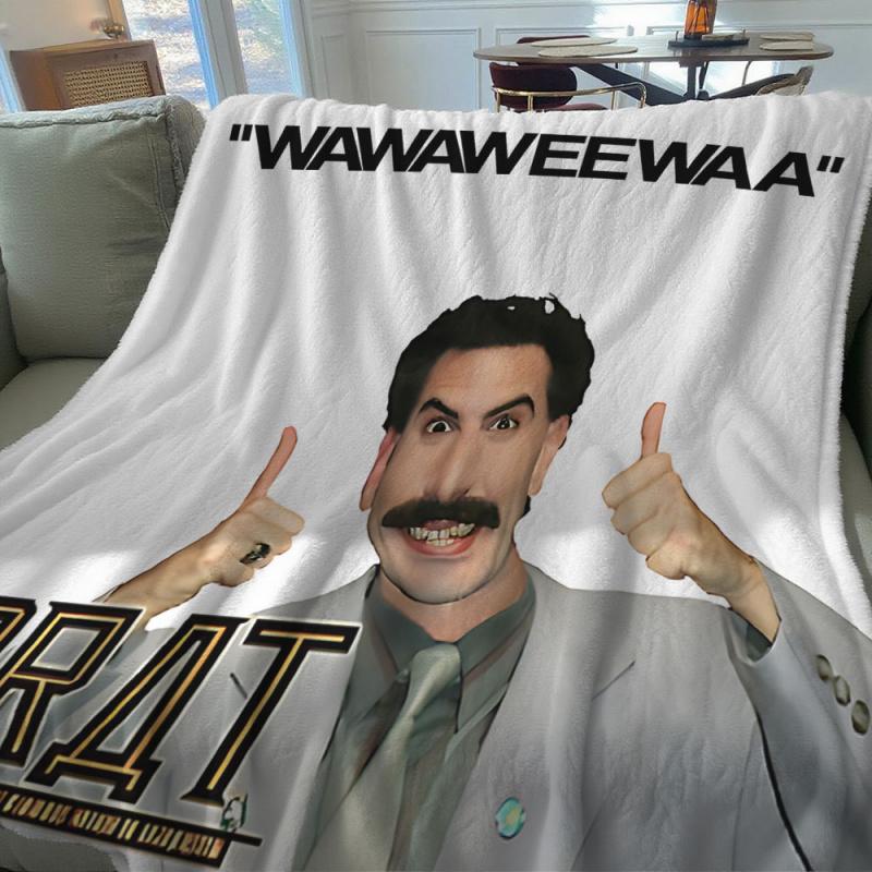 Printed modern throw blankets Borat Sacha Baron Cohen Fresh and soft blanket Soft and comfortable bed liner travel blanket birthday gift Slogan Print Blanket