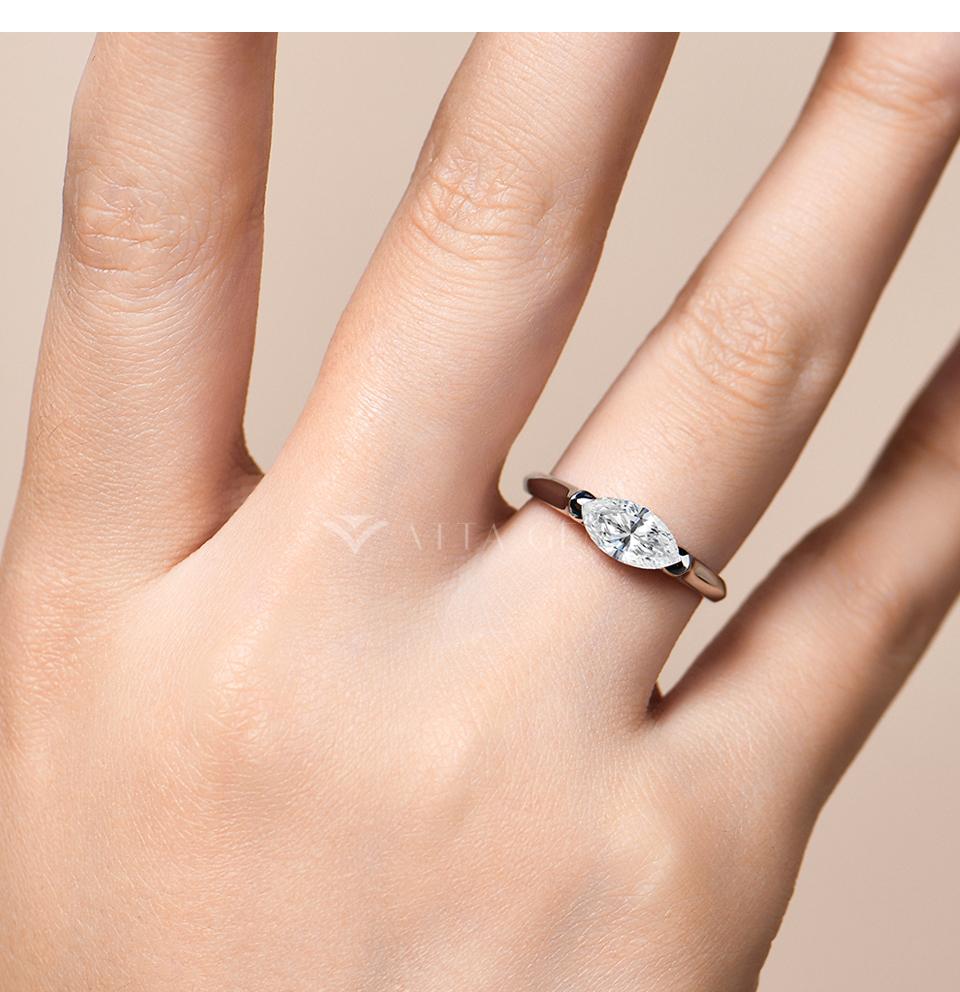 1CT Marquise Shape Synthetic Moissanite Ring 925 Sterling Silver Rings Daily Wear Birthday Present Fine Jewelry R135 SpringStatements