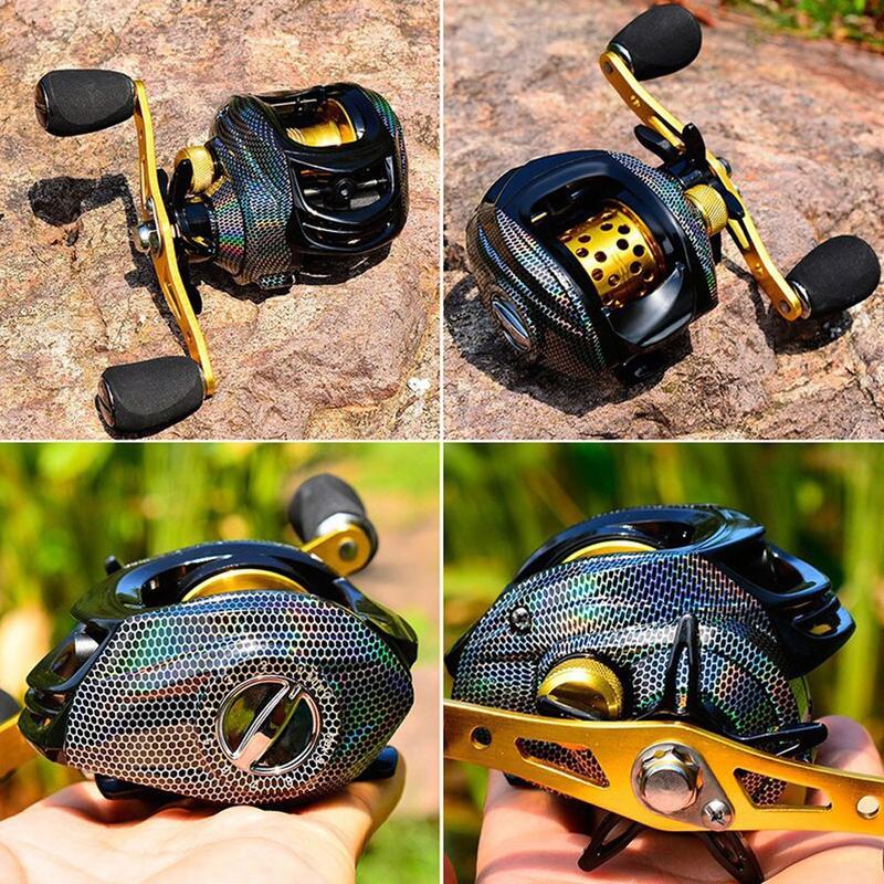 18+1 Bearing Metal Spool Magnetic Brake Fishing Reel, 7.2:1 High Speed Gear Ratio, CNC Aluminum Shallow/Deep Spool Adjustable, Anti-Tangle Left/Right Hand Retrieve, Large Line Capacity High Precision Brake System, Freshwater Saltwater Fishing Gear