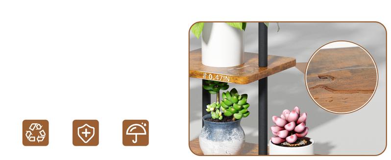 Minimalist Indoor Plant Stand with Grow Lights, 40" Tall 6 Tiered Metal Shelf, Artistic Corner Plant Holder, Organiser for Pots and Flowers, Living Room&Patio Display Rack, Perfect Gift, Easy Installation, Baking Shelves, Outdoors&Indoors, Painted Finish