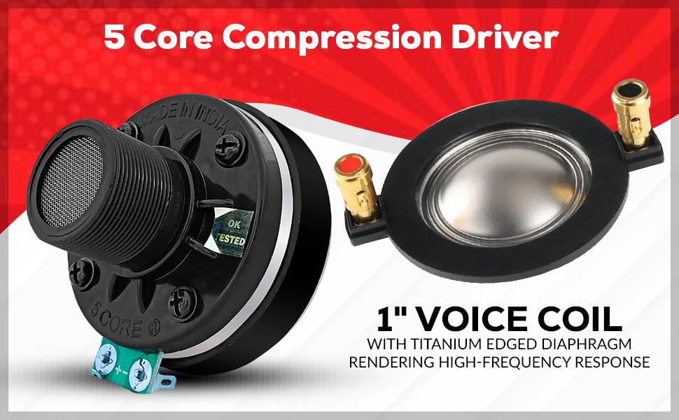 5Core Compression Driver 200W Peak Power Aluminum Tweeter Diaphragm 8 Ohm Horn Speaker