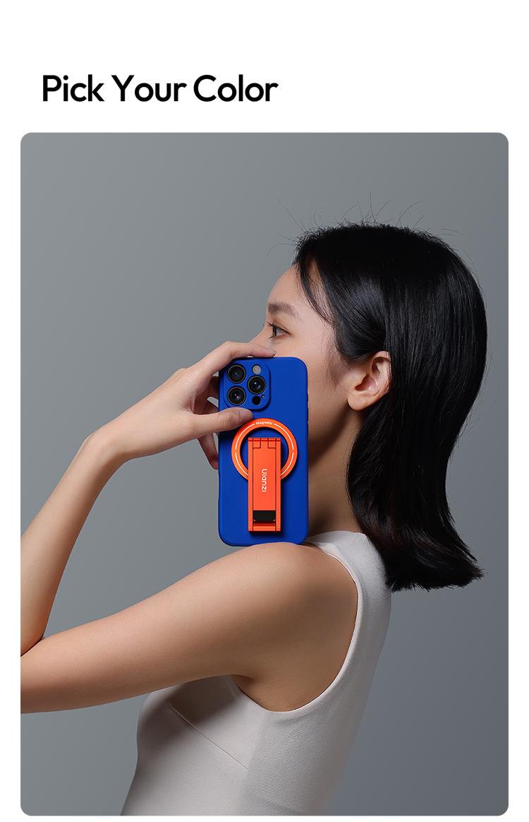 【TikTokShopBlackFriday】Ulanzi MA60 Magnetic Phone Stand for iPhone Aluminum Mini Foldable Tripod Pocket-Sized Cell Phone Stand with Magnetic Quick Mount Compatible with iPhone 12 13 14 15 16 Models - Smartphone Video Rig