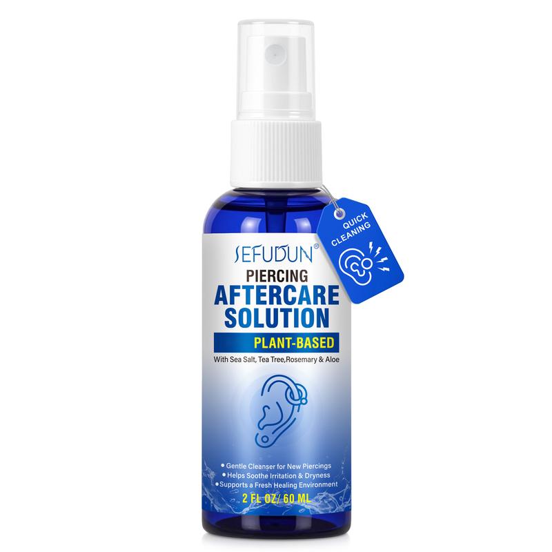 Sefudun Piercing Care Spray 60ml | Saline Spray for Piercings | Ear Piercing Cleaning Spray | Saline Spray for Piercings | Removal of Ear, Abdominal, and Nose Piercings and Keloids