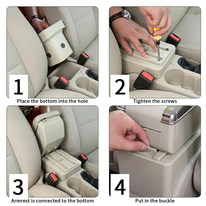 For Honda Jazz II  2008 2009 2010 car armrest storage box interior modification multi-function accessories with USB