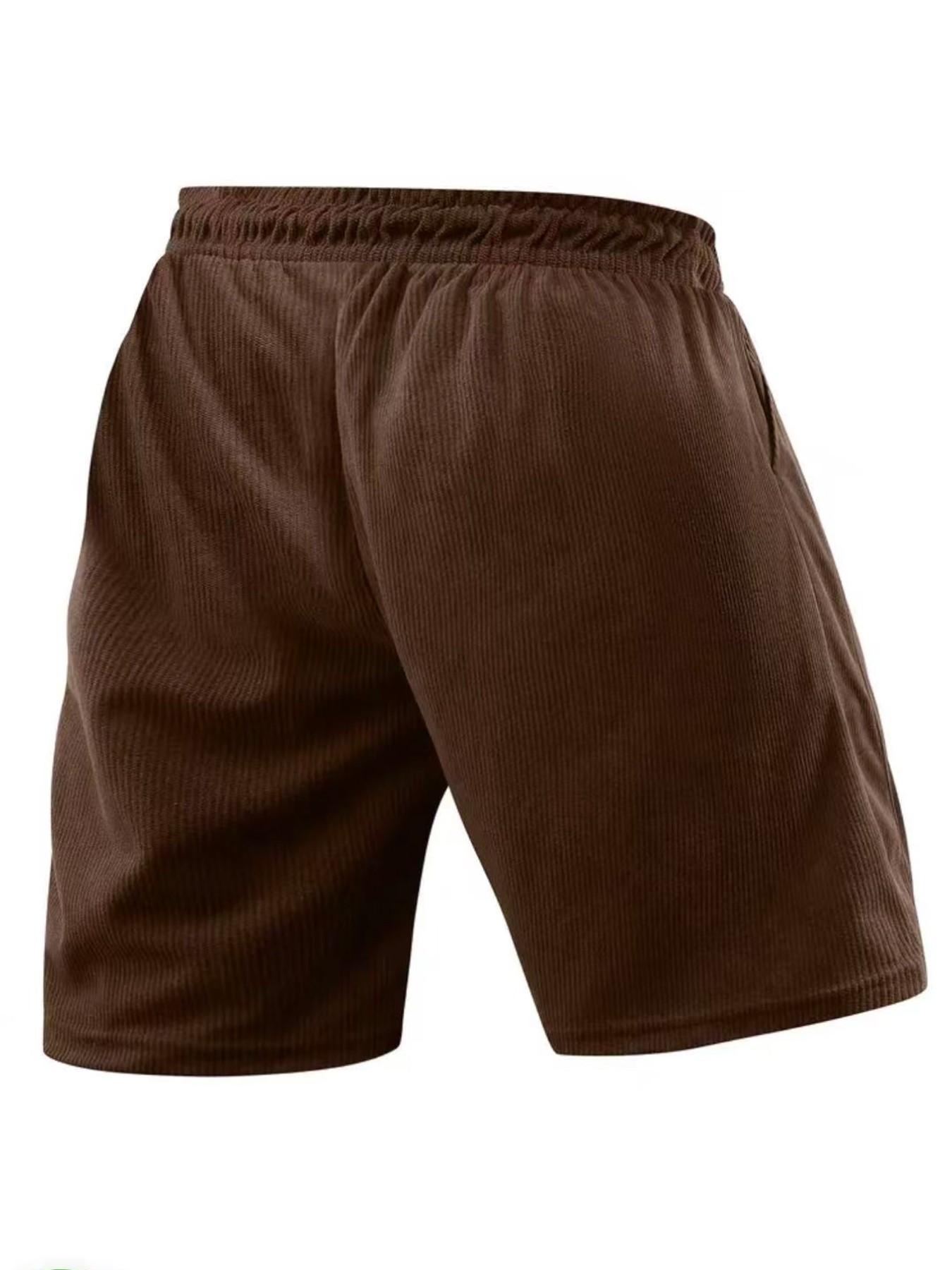 Men's Sporty Casual Shorts, Summer Chenille Elastic Waist Comfortable Breathable, Beach Outdoor Hiking Daily Commute