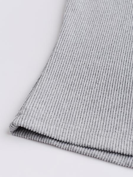 Two-piece Set Women's Solid Button Front Ribbed Crop Top & Elastic Waist Pants, Casual Long Sleeve Outfits for Spring & Fall, Women's Clothes for Daily Wear, Airport Outfit