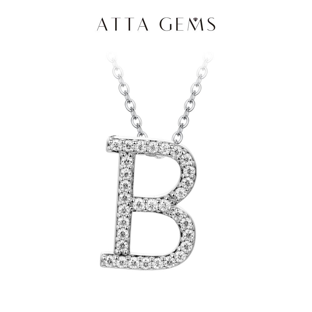 A~Z 26 Letters Necklace Synthetic Moissanite Pendant DIY Design Have Pendant and Chain Free N010 SpringStatements