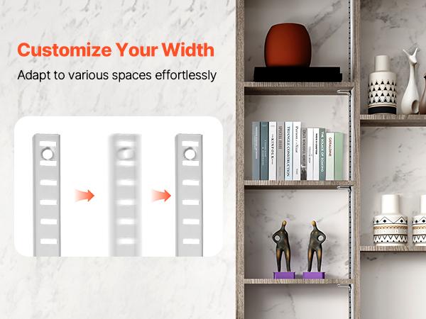 VEVOR Shelf Pilaster, 36.3-inch 6 Pack, Adjustable Shelf Brackets Steel Mortise Mount Pilaster Strip Standards with 24 Screws, Suitable for Wall Shelving System Cabinet Closet Organization