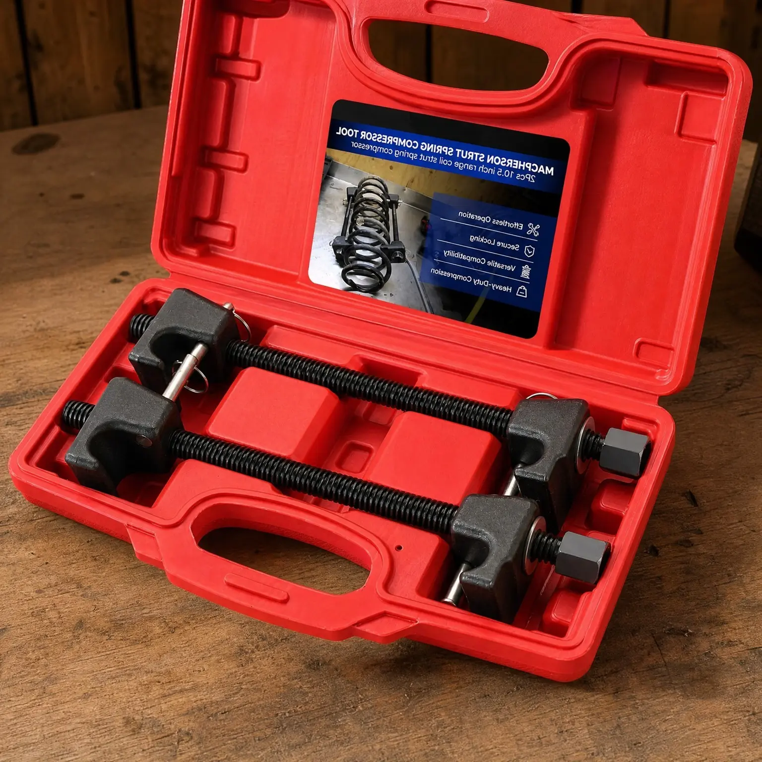 Macpherson Strut Spring Compressor Tool Kit 2PCS, Coil Spring Compressor with Detent Pins, 10.5in Range for Suspension WorkGift