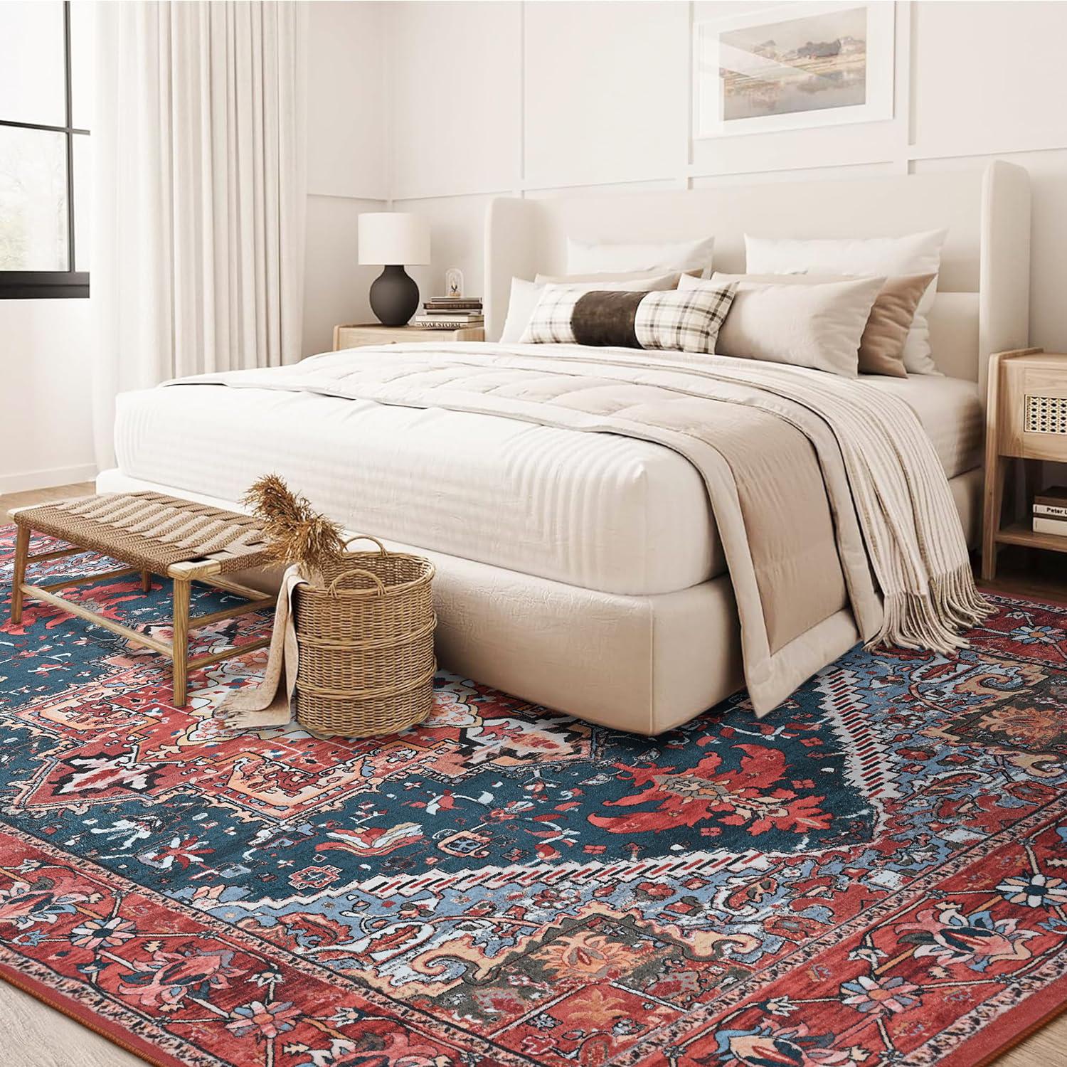 Lochas Boho Tribal Rug, Non-Slip Machine Washable Low Pile Carpet for Living Room, Soft Non-Shedding Floor Mat Lochas Boho Tribal Rug, Non-Slip Machine Washable Low Pile Carpet for Living Room, Soft Non-Shedding Floor Mat