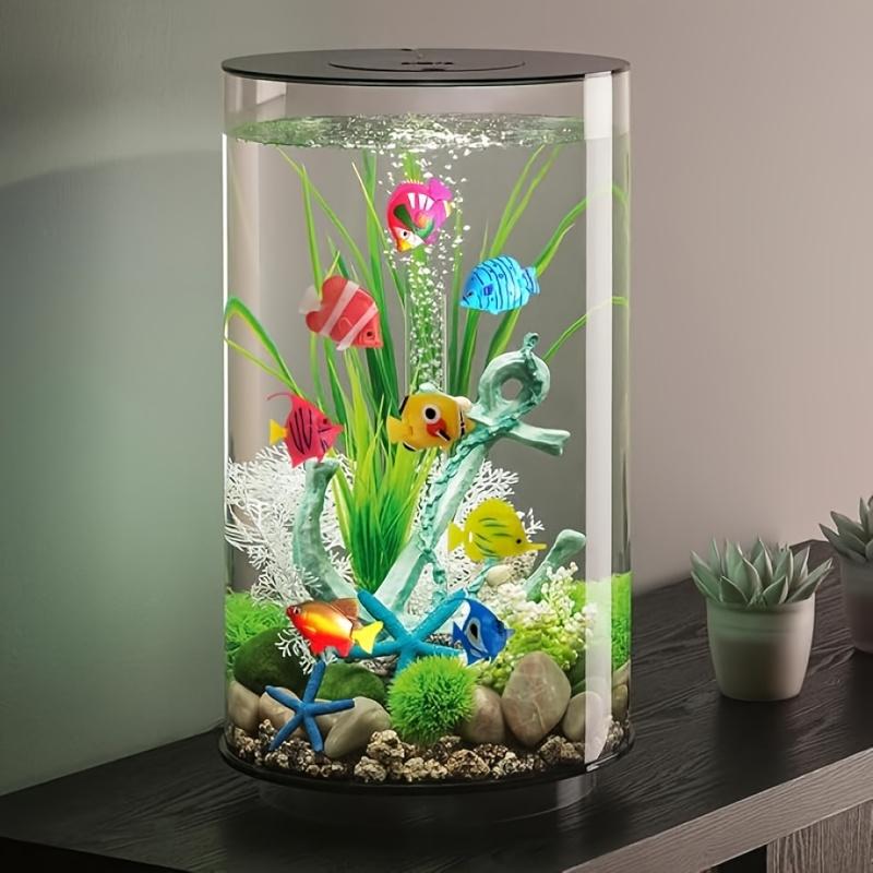 Random Color & Styles Artificial Fish Tank Decoration, 6 Counts Simulation Floating Fish, Aquarium Landscape Decorations, Aquarium Building Set