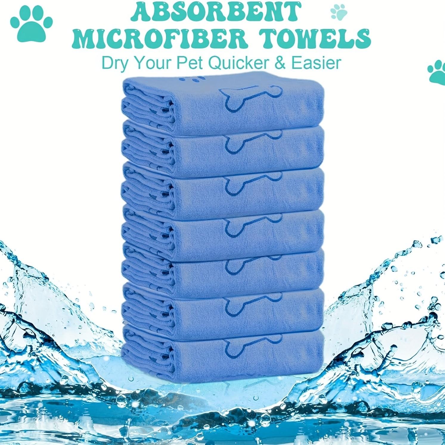 4-Pack Dog Towels, Quick-Dry Microfiber Pet Bath Towels, Medium Size, Durable and Easy to Use, Ideal for Dogs and Cats