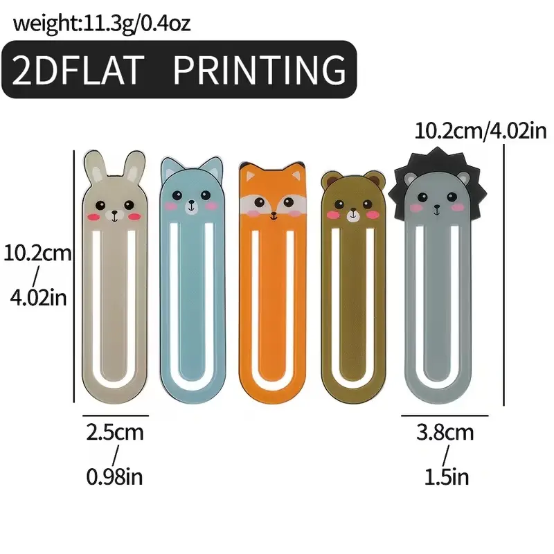 5pcs Acrylic Bookmarks with Cute Animal Designs, Perfect Gift for Animal Lovers, Book Enthusiasts, and Reading Fans