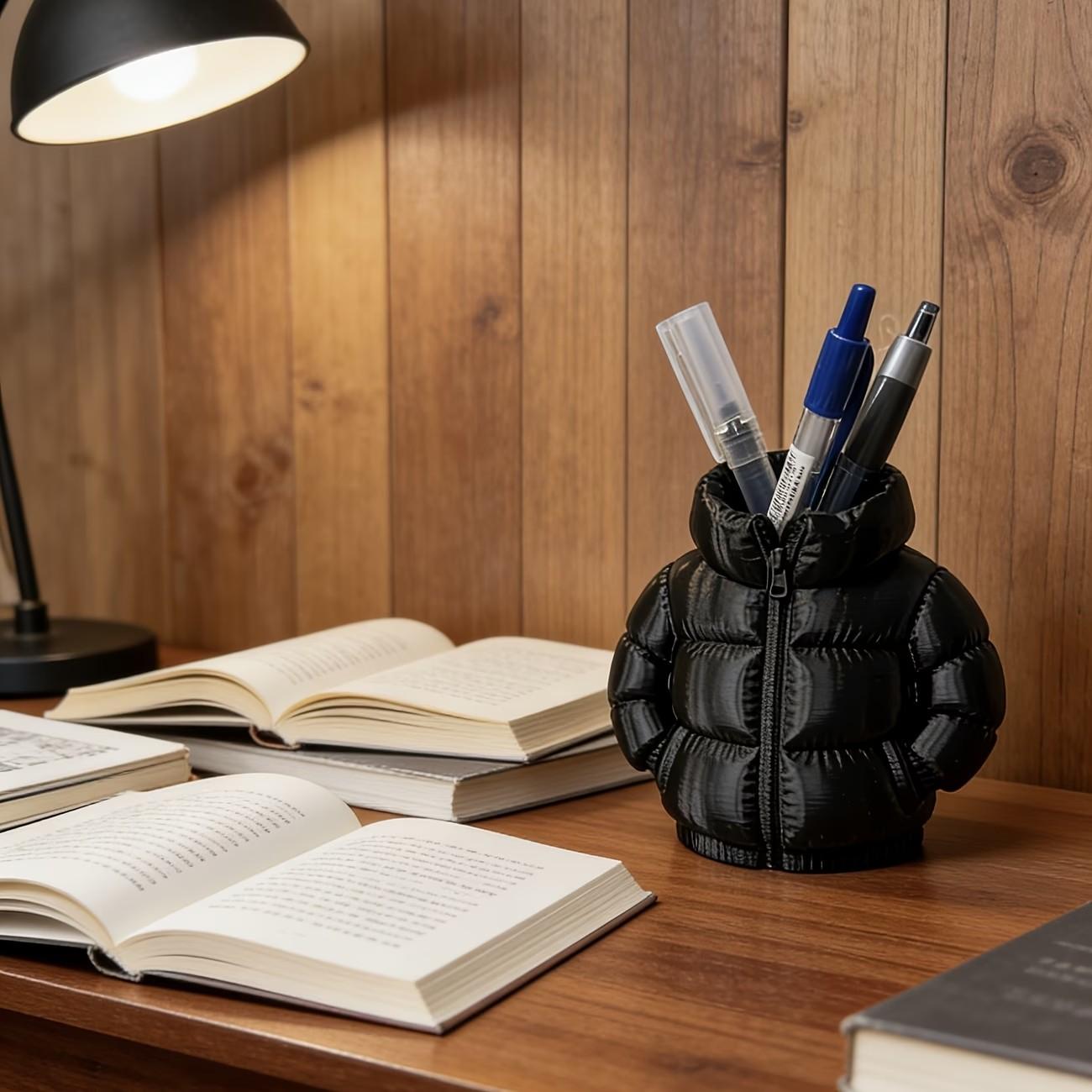 Cute Down Jacket-Shaped Pen Holder & Desktop Organizer, 3D Printed Novelty Coaster Set, Classroom, Home Office Desk Decoration
