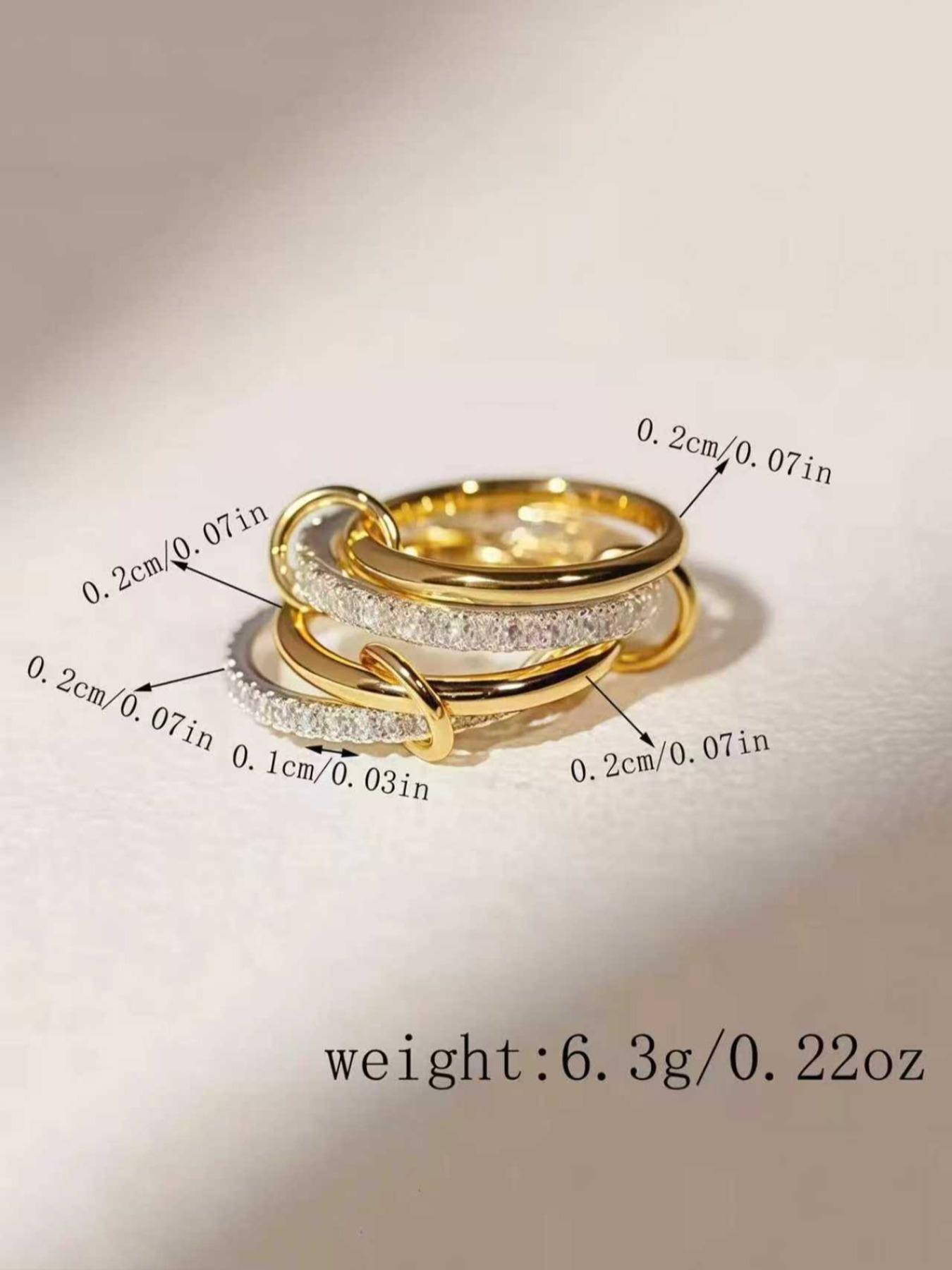 Women's Interlocking Stackable Rings, Personalized Multi-Ring Mixed Metal Stacking Jewelry, Couple Gift, Perfect Gift for Her