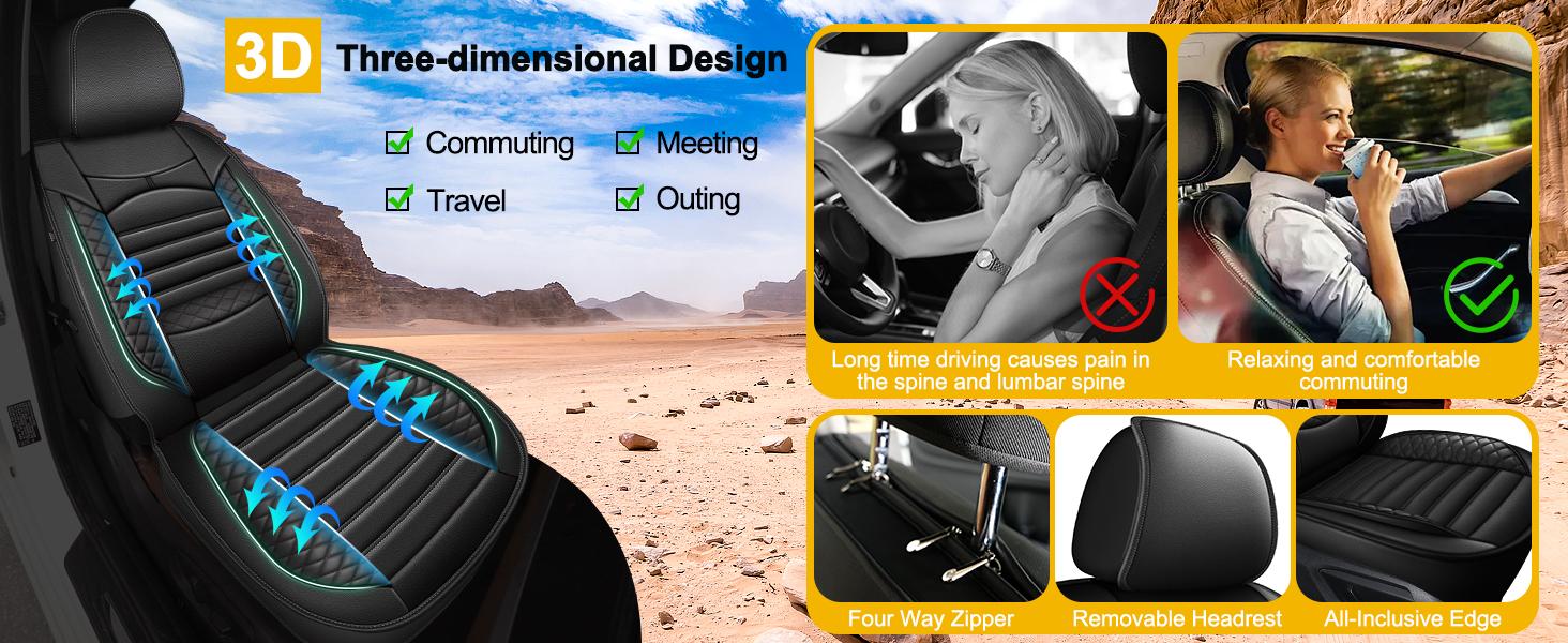 Full Set Black Seat Covers for Dodge RAM 2002-2025 | Fits 1500 2500 3500 Truck Pickup | Crew/Quad Cab with Curved Bench | Heavy Duty Truck Seat Protectors