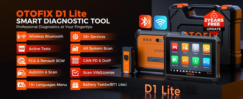 OTOFIX D1 Lite Bidirectional Scan Tool  2-Year Updates, 2026 Newest All System Automotive Portable Diagnostic Scanner, 38+ Reset Services, FCA AutoAuth, Active Test, CANFD&DOIP, Auto VIN Multilingual OBD2 with Display，springtok