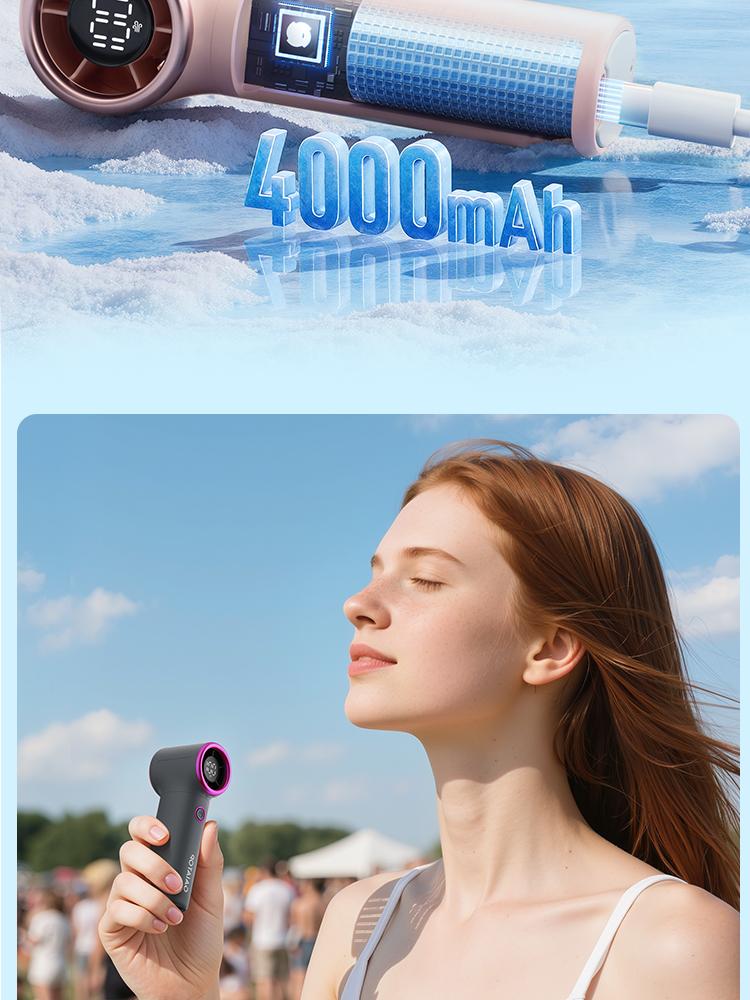 GAIATOP Mini Handheld Fan, High-Speed Turbo, Portable Pocket Fan with 5 Gear Wind, LED Display, USB Battery-Operated, Ideal for Outdoor Travel Cooling, Gym, Camping, Gifts for Women & Men   Valentine's Day gift