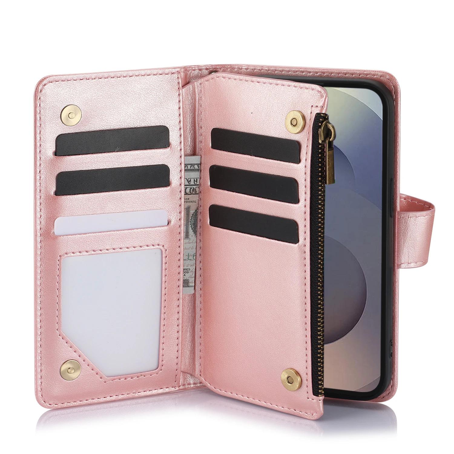 Zipper Cards Solt Wallet Leather Emboss Butterfly Tree Bag Case For Samsung Galaxy S26 S25 Ultra S25 Plus S24 S23 A26 A36 A56 Cover