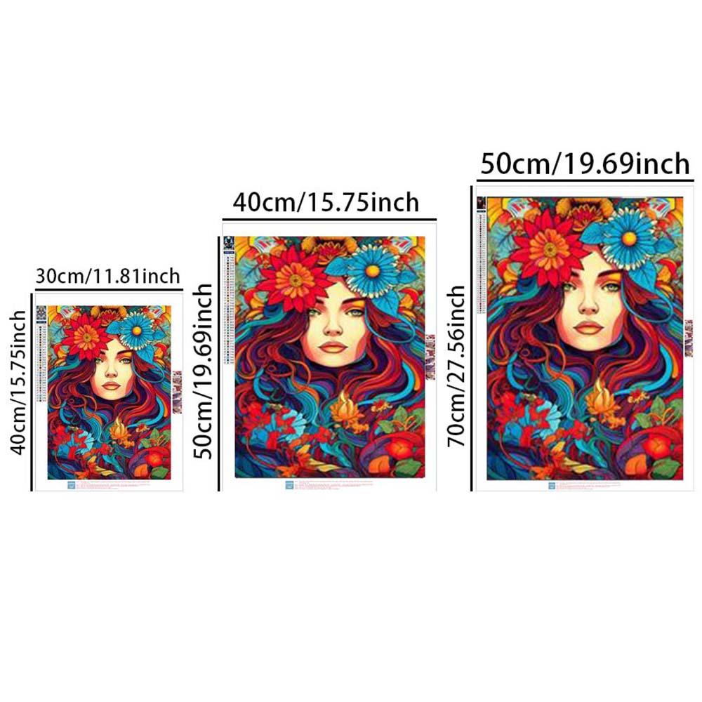 5D Diamond Painting Kit Full Round Drill Flowers, Colors, Waves DIY Mosaic Wall Art, Beginner Craft Set (with Tools), Home Wall Decor Gift, Diamond Art Kit