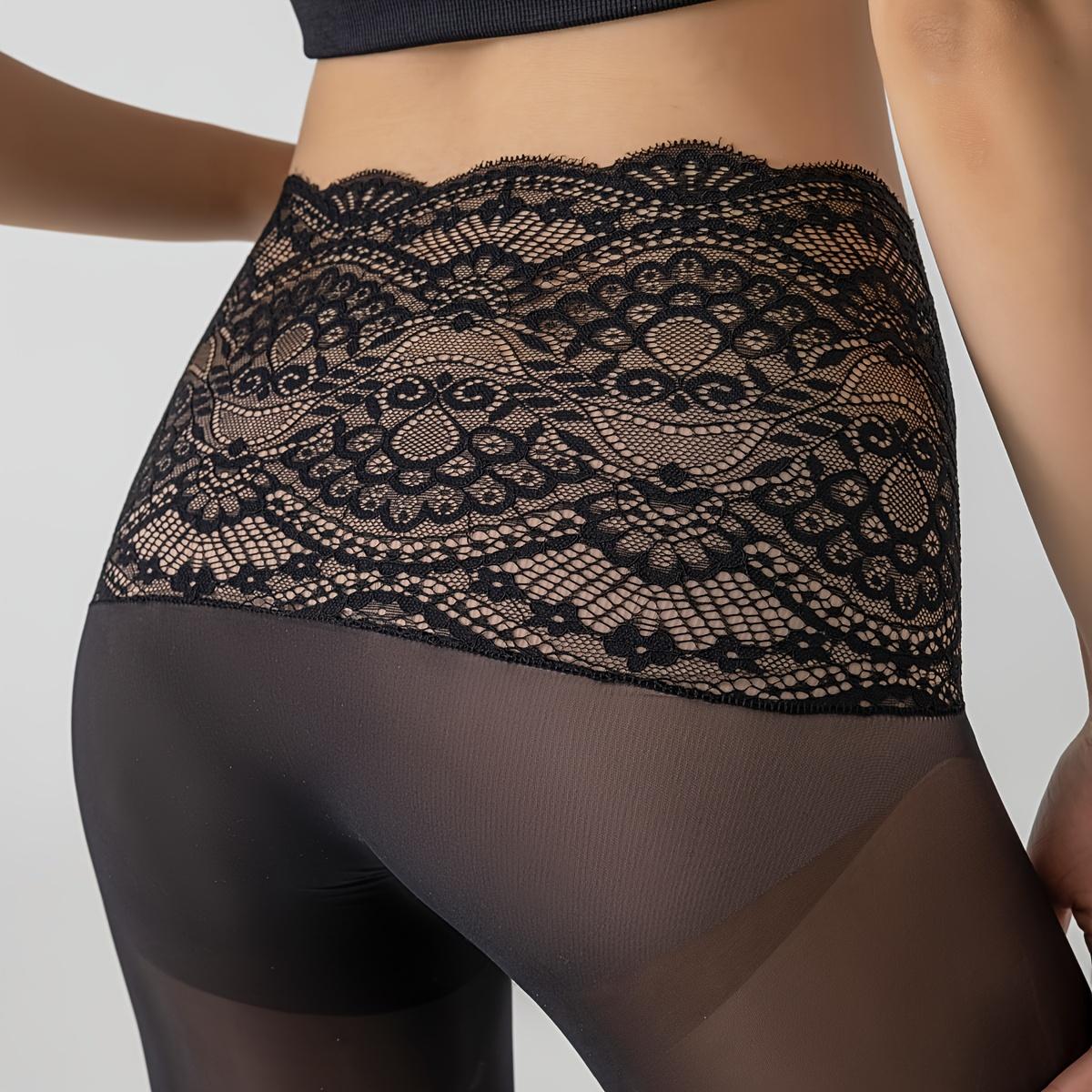 Women's Seamless Lace Pantyhose High Elastic Tear-resistant Thin Stockings