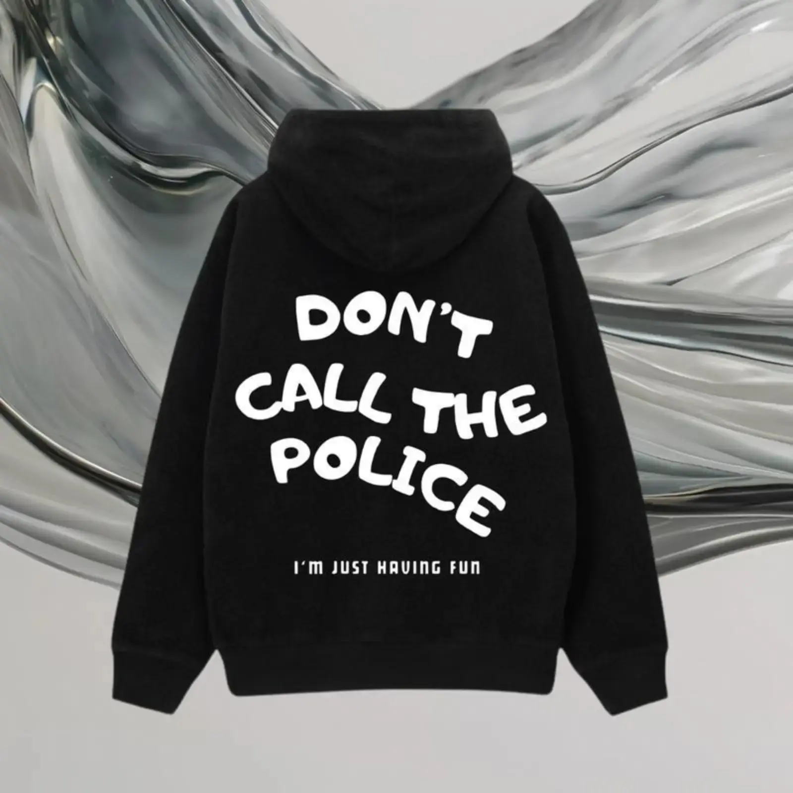 Unisex Don't Call The Police Graphic Hoodie, Funny Motorcycle Sweatshirt, Humorous Quote Hooded Top, Cotton Long Sleeve Pullover, Relaxed Fit Casual Streetwear, Fall Winter Outfit