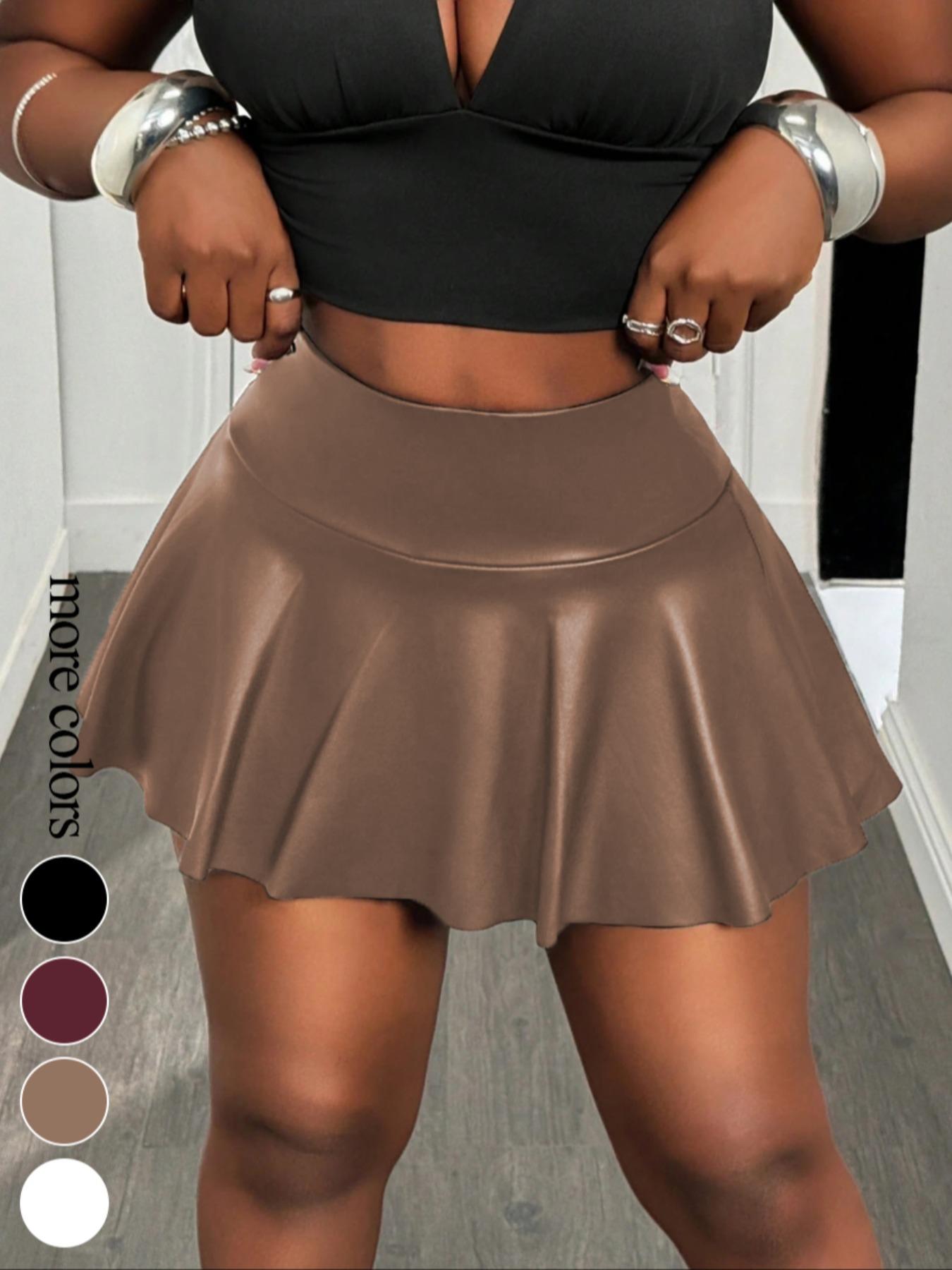 SXY Women's Black Solid Color High Waist Flared Skirts, Suitable for Daily Wear, Club Parties and Night Out, Comfortable and Fashionable All-match Clothing