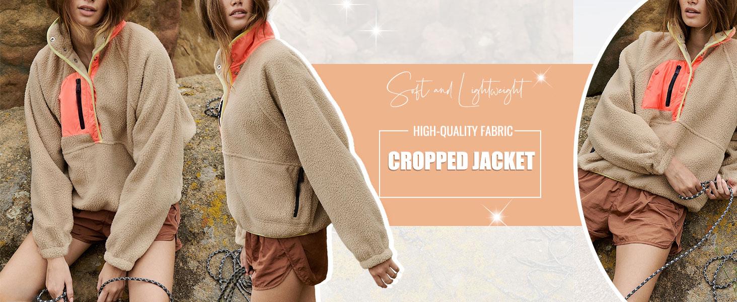 SCUSTY Women’s Lightweight Fleece Pullover Jacket Cropped Fall Winter Fuzzy Sherpa Jacket Sweatshirt Coat with Pockets SCUSTY Women’s Lightweight Fleece Pullover Jacket Cropped Fall Winter Fuzzy Sherpa Jacket Sweatshirt Coat with Pockets