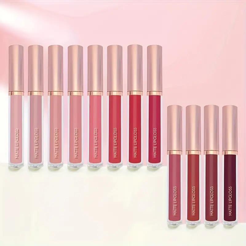 6-Piece Matte Lip Gloss Set, Includes Matte Glaze and Milk Tea Color, Non-Sticky Matte Lip Gloss, Perfect Mother's Day Gift