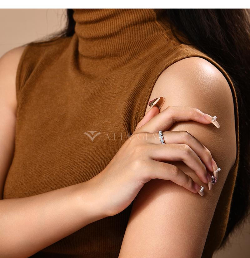 3mm Simple Style Synthetic Moissanite Ring for Women daily Wear Birthday Engagement Gift Fine Jewelry R189