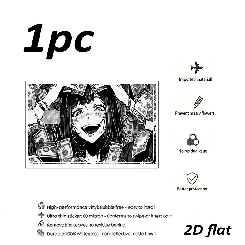 1 Credit Card Sticker, 2D Gorgeous and Exquisite Pattern, Debit Card Skin, Fun Bank Card Skin, Small Holiday Gift, Frosted Texture with a Comfortable Feel, Skin Suitable for Small Chip Cards