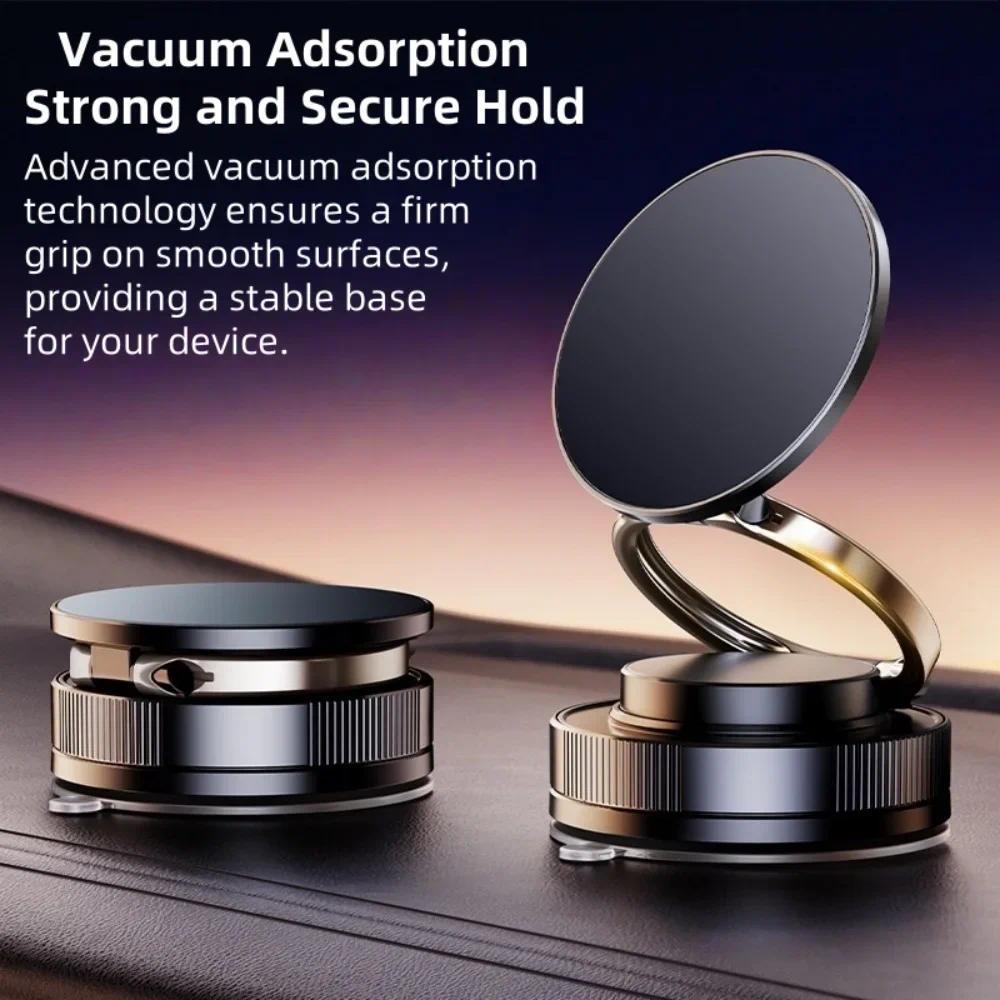 2026 New Vacuum Magnetic Phone Holder for Car - Suction Cup Phone Mount for MagSafe, 360° Rotatable Portable Strong Magnet Stand