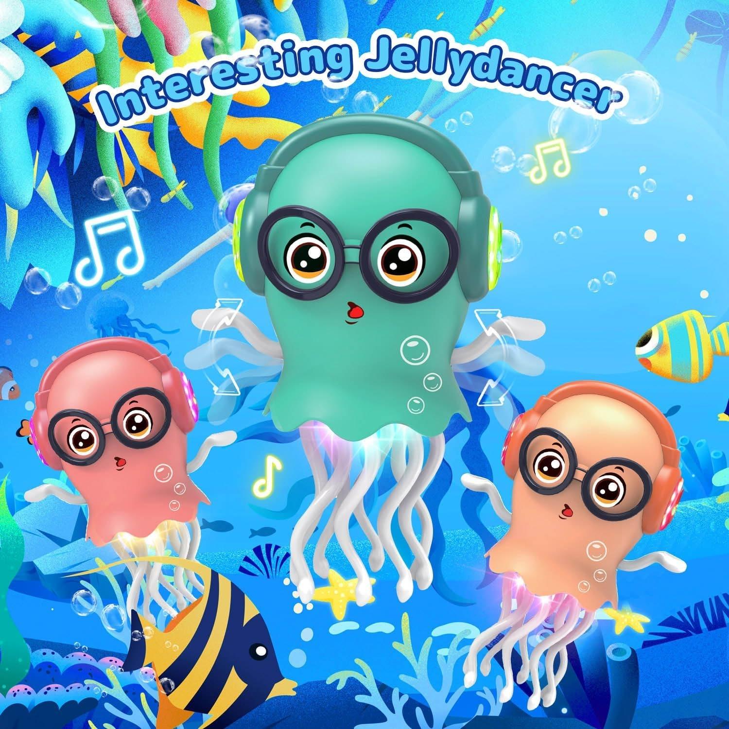 Electric Walking Squid Toy, Cartoon Jellyfish Dancing, Sensor Avoidance, Automatic Crawling Octopus, Electronic Pet, Light Music, Musical Light Up