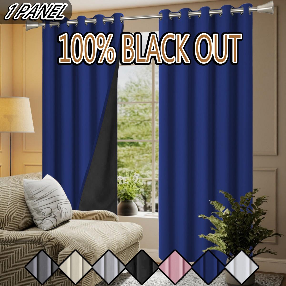 1 piece, 100% blackout and sun protection curtain, modern romantic minimalist solid color polyester material film lining, making the interior darker, top perforated hanging method, suitable for bedrooms, dining rooms, living rooms, kitchens