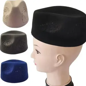 Fashion Fabric Prayer Caps Soft Breathable Ethnic Festival Caps Hollowout Worship Caps Festival