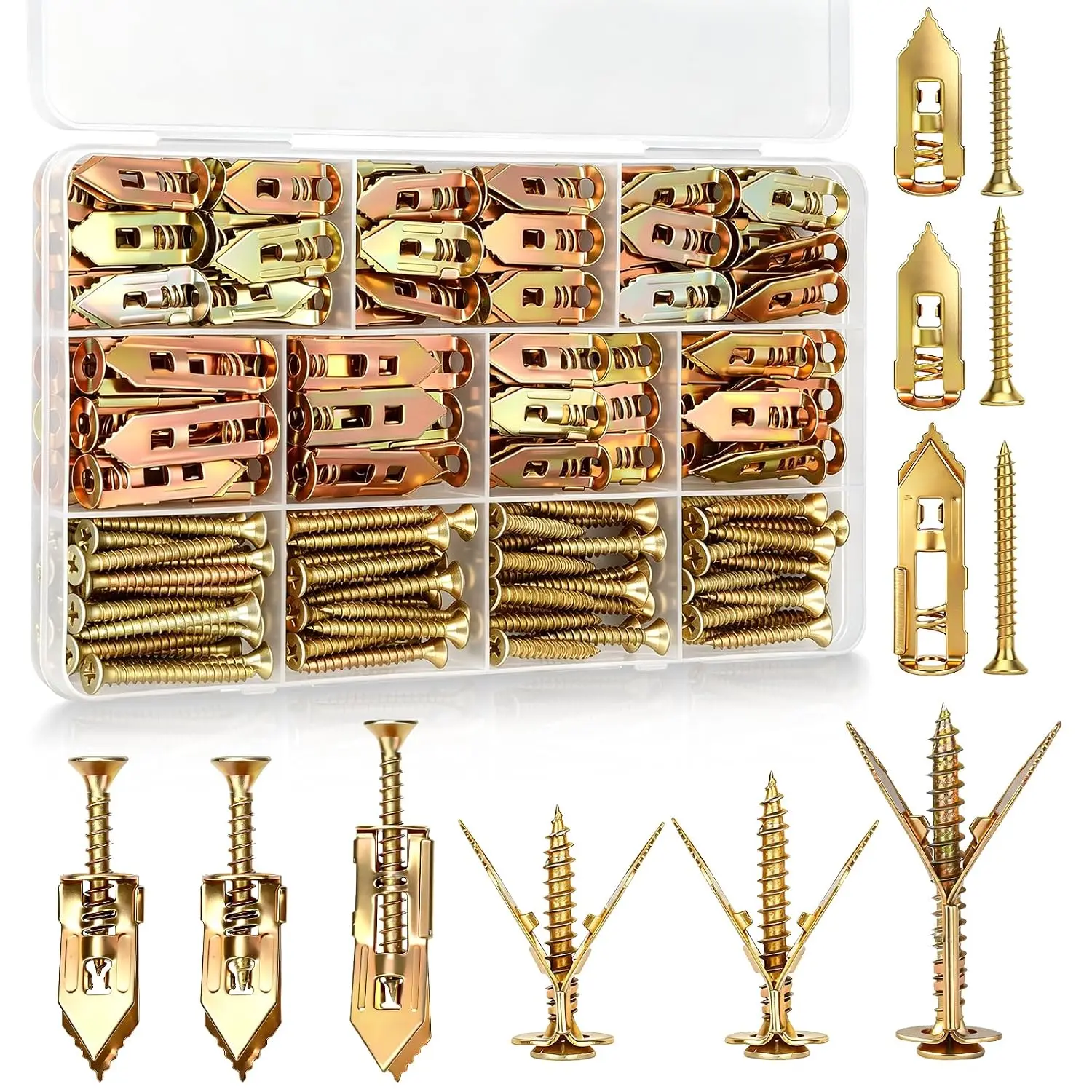 140 count Drywall Anchors and Screws Kit, Metal Expansion Anchors