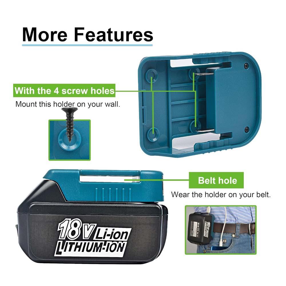 1pc Makita 18V Lithium Ion Rapid Charge Battery Dock, 18W Type-C Port, 5V USB Port, Lightweight Plastic Body, Portable Adapter (Not Applicable - Without Plug), Compact Office Computer Accessory