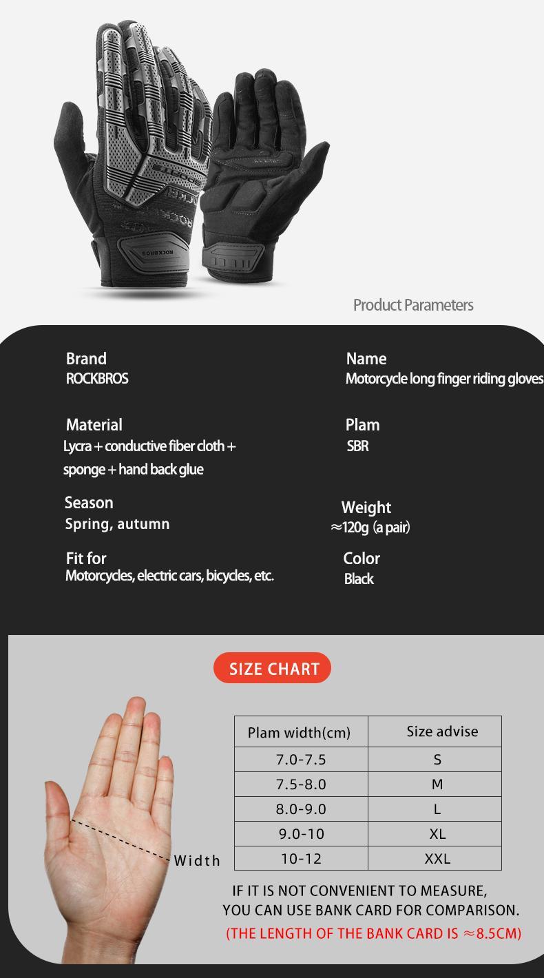 ROCKBROS Mountain Bike Gloves Dirt Bike Gloves Motorcycle Cycling Gloves with 6MM Gel Pad Touch Screen Knuckle Protection Gloves for BMX MX ATV MTB Racing Black ROCKBROS Mountain Bike Gloves Dirt Bike Gloves Motorcycle Cycling Gloves with 6MM Gel Pad Touch Screen Knuckle Protection Gloves for BMX MX ATV MTB Racing Black