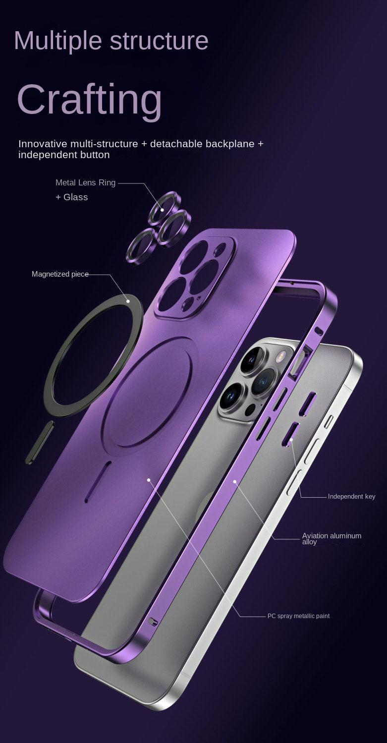 [LX]2025 Luxury Ultra Thin Original Machine Spring Fastener Protection Shell For IP16 15 14 13 12 Promax Aluminium Metal Frame With Lens Protective Magsafe Magnetic Wireless Charging Drop-Resistant Screen Protection Smartphone Cover Shockproof Phone Cases