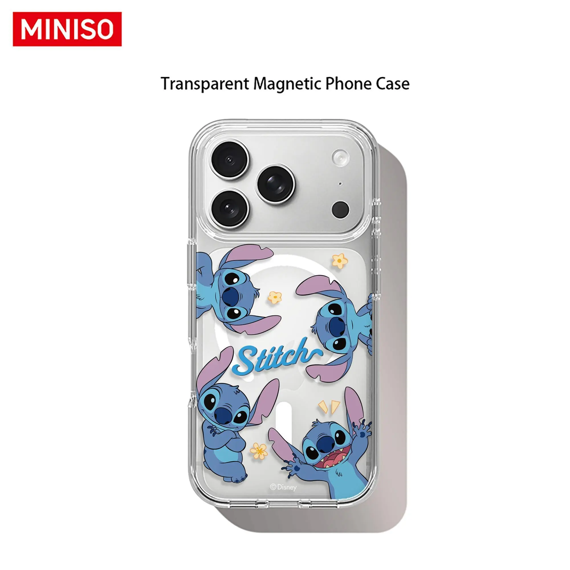 Disney Stitch Cute Expression All-Over Print Cartoon Design Phone Case Transparent Magnetic Shockproof case suitable for iphone 17 Pro Max / 17 Pro / 17 Air / 17/16/15 / 14/13/12 / 11  Series
