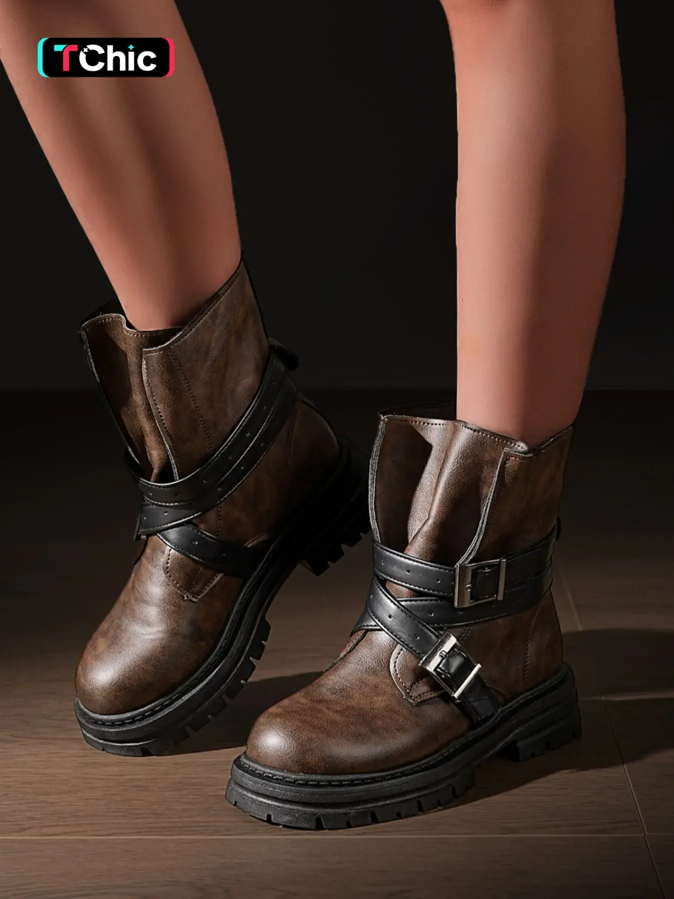 Women's Military Short Boots, General Boot, Casual Comfortable High-Top Non-Slip Slip-On Wide Mouth Design, Thick Sole Winter Boots