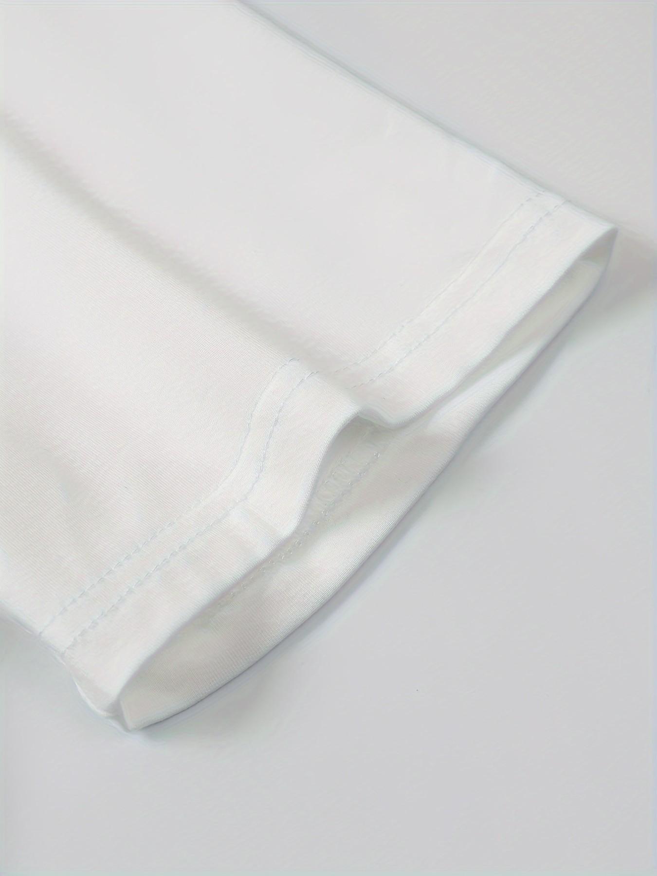 Men's Eiffel Tower Pattern T-Shirt, Casual Round Neck, Short Sleeve, Elastic Fabric, Summer Essential