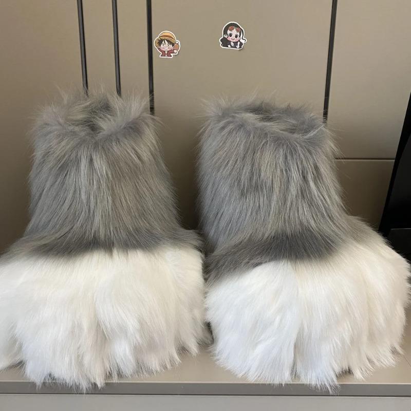 New Kig Fursuit Cosplay Paw Shoes Furry Fursuit Cosplay Rubbit Cat Boots Cute Fluffy Animal Manga Party Cos Wearable Costume