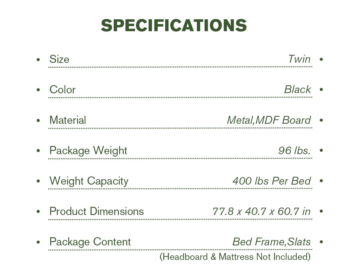 MUTICOR Bunk Bed Twin Over Twin Size with Ladder and Full-Length Guardrail,【Frame Only No Mattress】Storage Space, No Box Spring Needed, Black#TikTokShopBlackFriday #ChristmasGifts