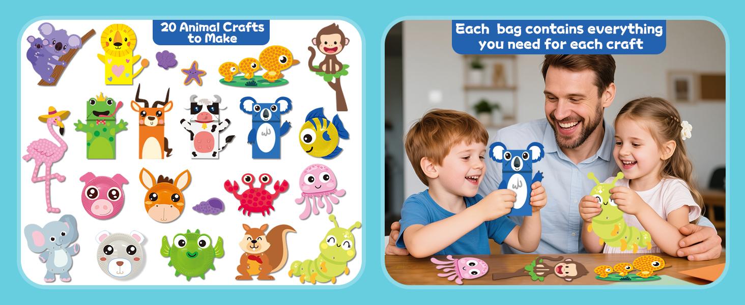 20 Crafts in a Box – 20 Simple Paper Crafts for Kids Ages 3–8, Arts and Crafts Kit with Envelopes, Glue Stick & Tape, Low-Mess Easy Projects for Creativity & Fine Motor Skills, Perfect Christmas Gift for Boys & Girls 20 Crafts in a Box – 20 Simple Paper Crafts for Kids Ages 3–8, Arts and Crafts Kit with Envelopes, Glue Stick & Tape, Low-Mess Easy Projects for Creativity & Fine Motor Skills, Perfect Christmas Gift for Boys & Girls