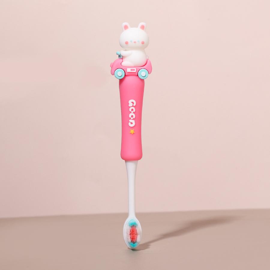 Cute Cartoon Children Soft Bristle Toothbrush, Animal Shape Design for Kids Ages 3-12, Protects Baby Teeth & Teething Period