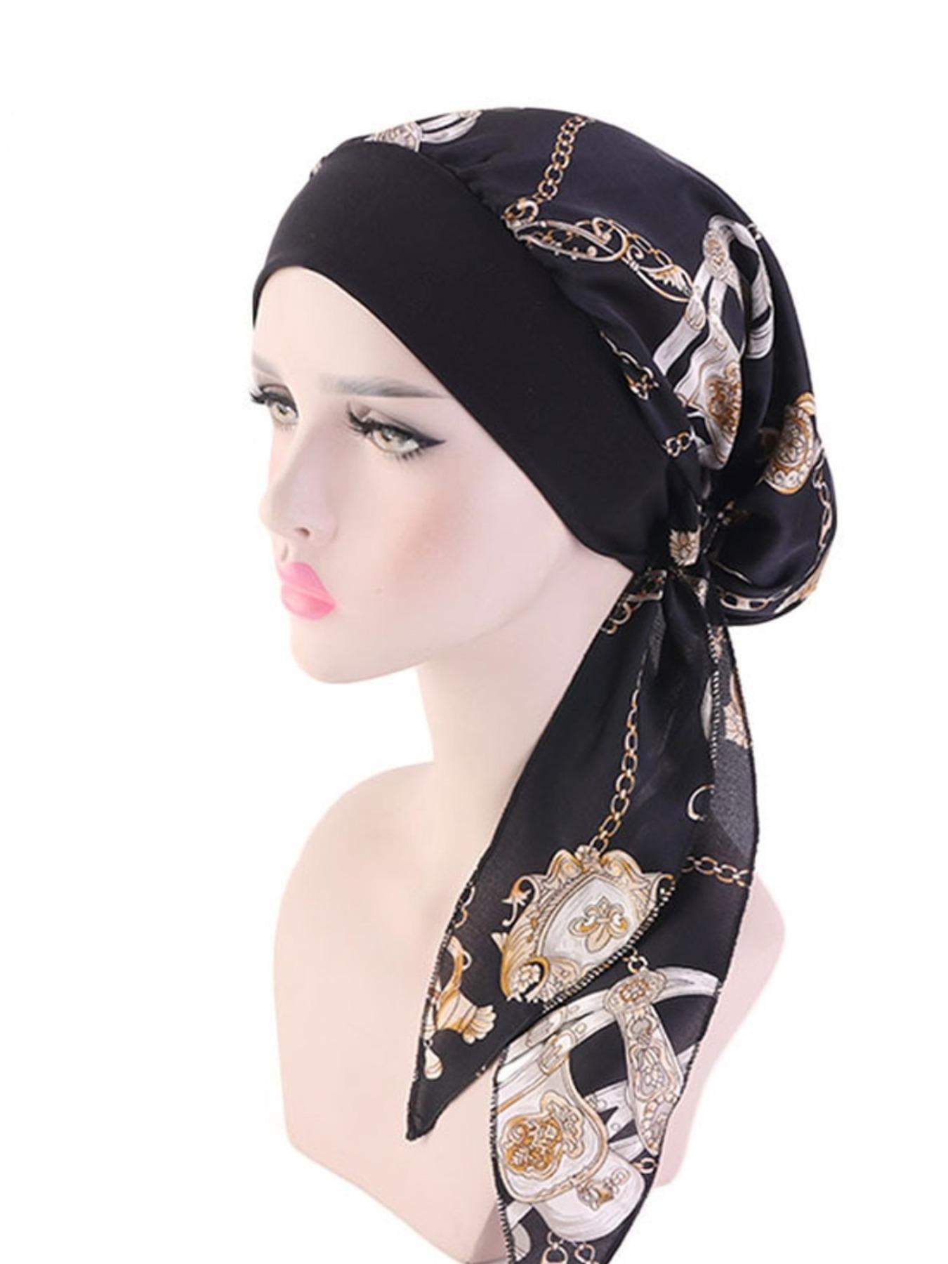 1pcs Rustic Style Silk-Like Headscarf Hat, Elastic Hairband Braided Hat, Pirate Hat, Chemotherapy Hat, Fashion Accessory