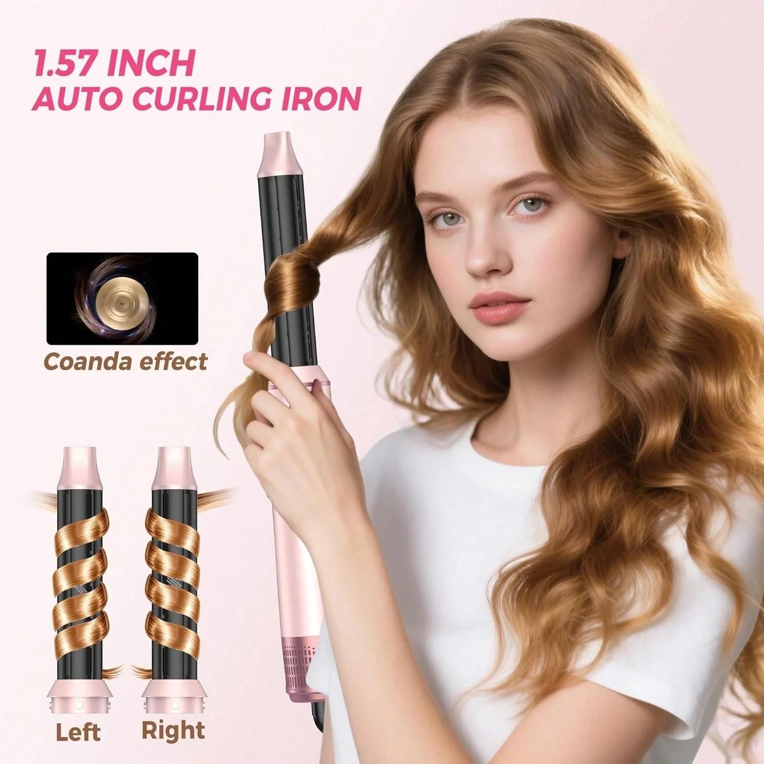 5 in 1 Hair Styler Pro, Left&Right Magic Hair Curler, Heated Curler, 3 Wind Speed and Temperature, Multi-Styler 5 in One for Drying Curling Straightening,Hair Styling