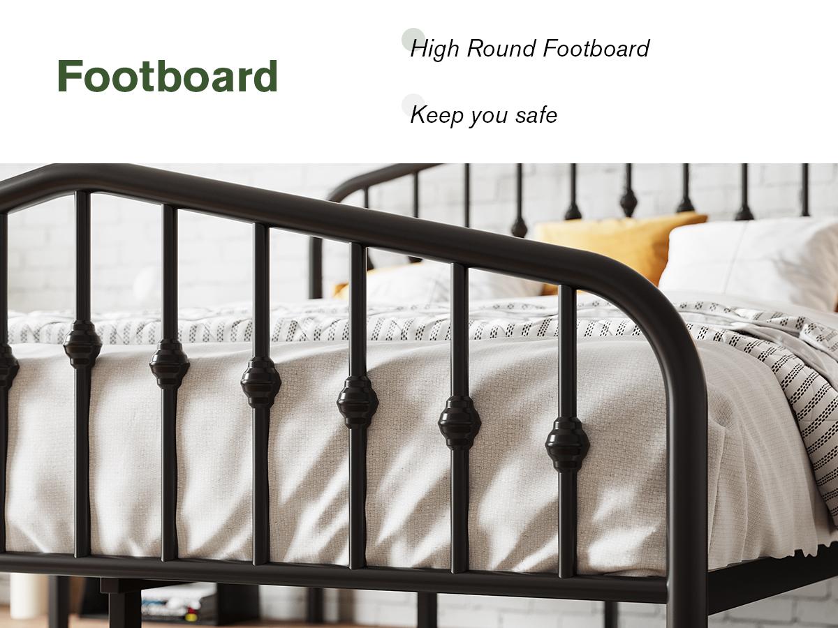 MUTICOR Full/ Queen/ King Metal Platform Bed Frame with Victorian Style Wrought Iron-Art Headboard/Footboard,【Frame Only No Mattress】No Box Spring Required,Black#TikTokShopBlackFriday #ChristmasGifts