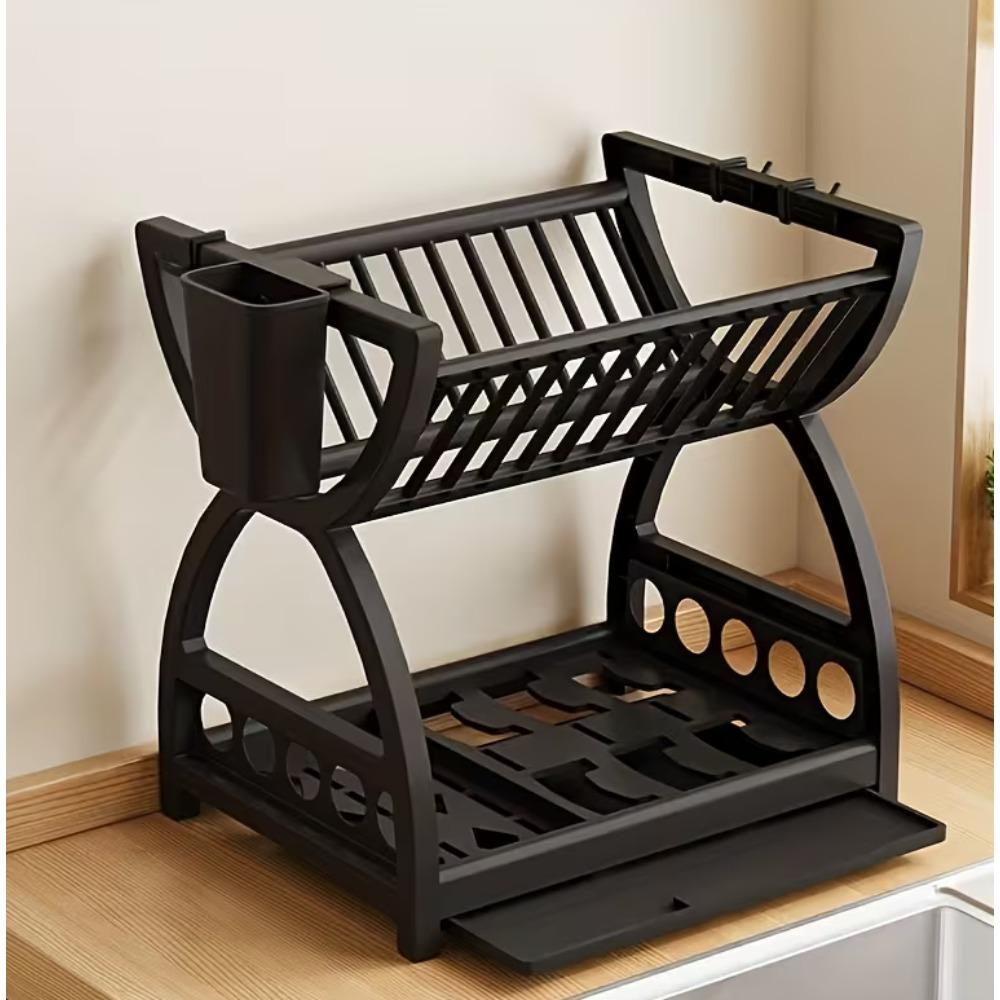 Bowl and plate rack, kitchen multi-functional shelf, countertop draining rack, kitchen shelf, bowl and dish draining rack, multi-functional cabinet for storing bowls, dishes, chopsticks, plates and knives